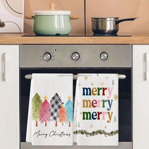 Kitchen Christmas Drying Towels Set of Two